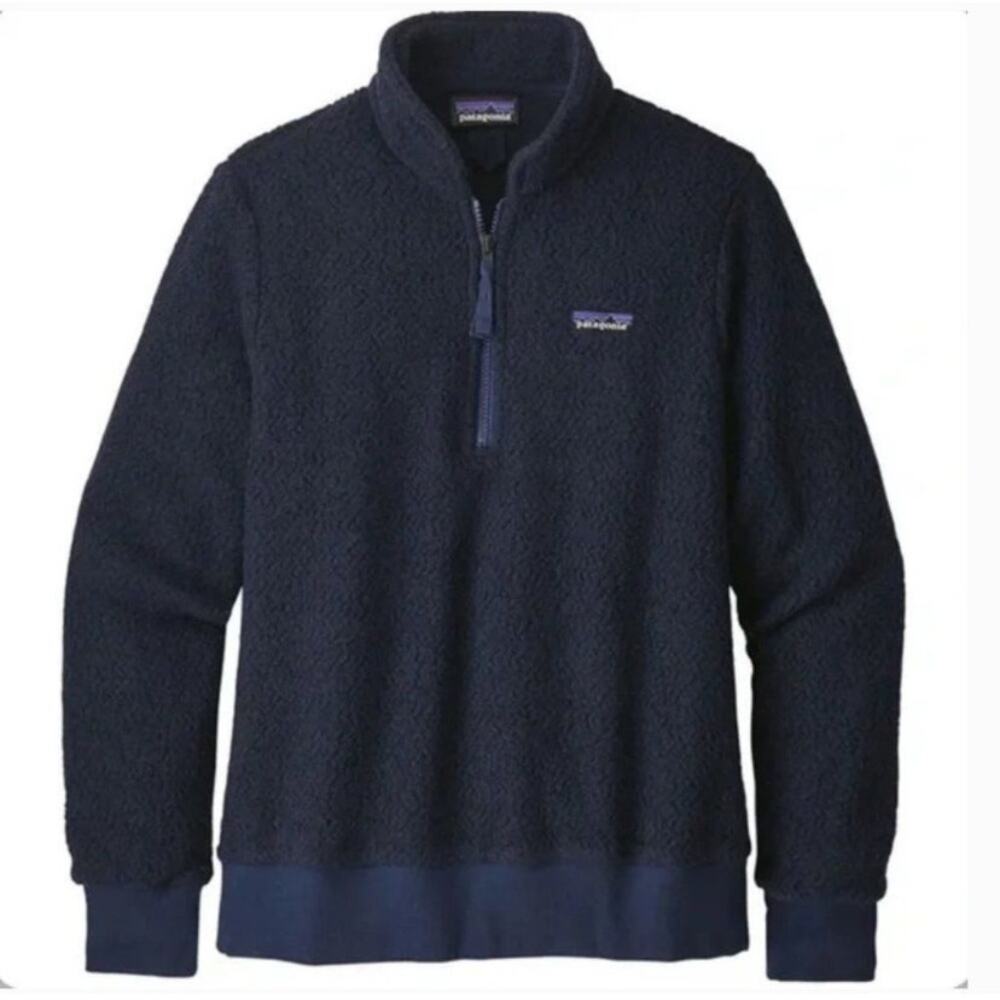 PATAGONIA Women's Woolyester Fleece 1/4 Zip Pullover in Classic Navy, Size Large